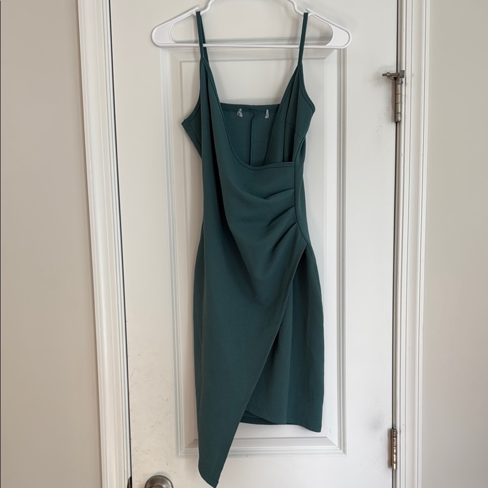 Elegant Blue/Green Draped Dress